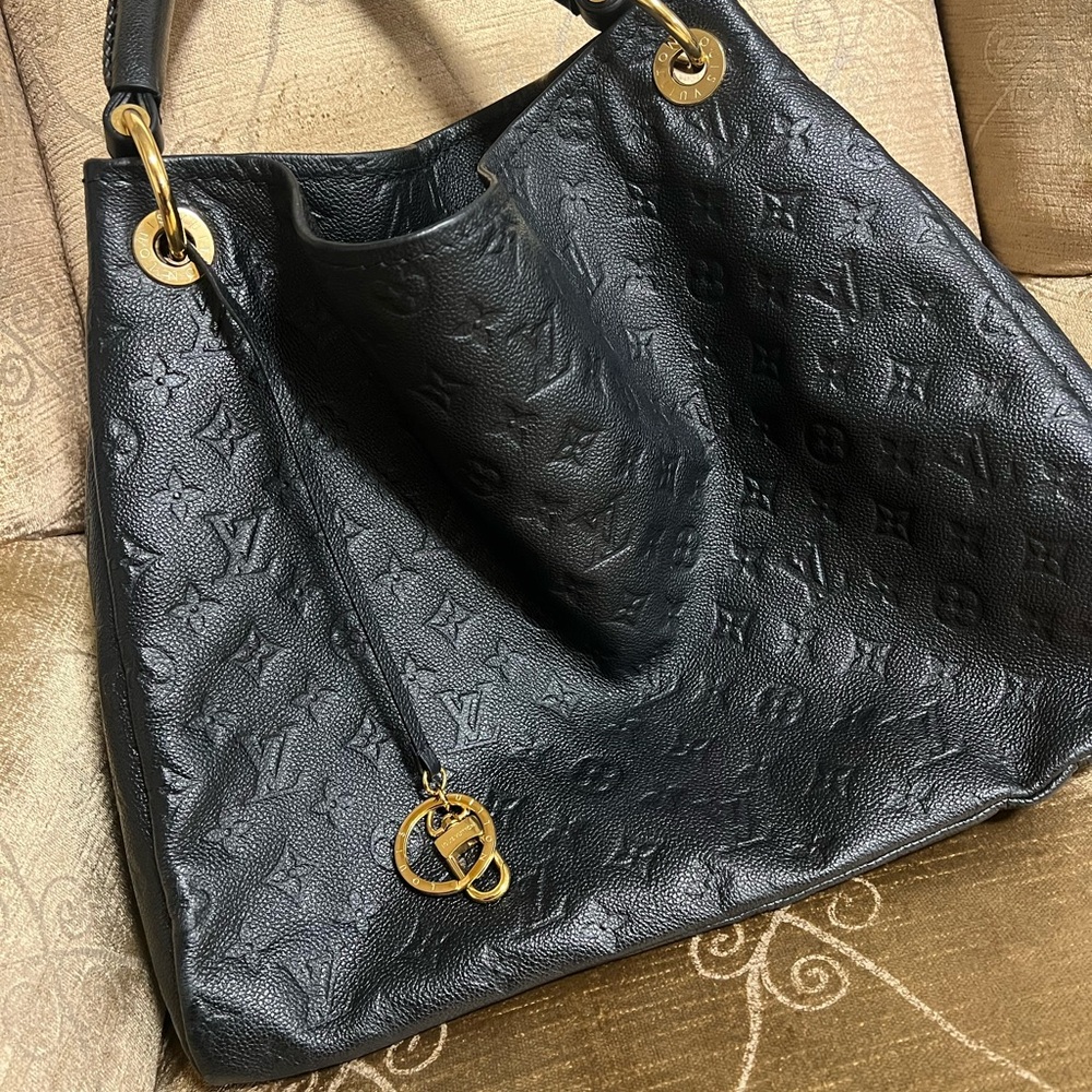 Louis Vuitton Black Embossed Shoulder Bag